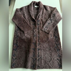 Cyrus Fuzzy Faux Fur Long Cardigan size Xl